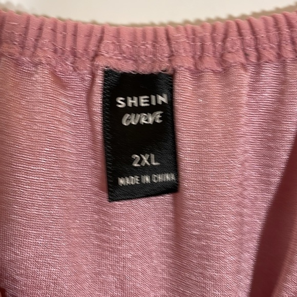 SHEIN Curve Pink Maxi Off the Shoulder Dress, Plus Size 2XL #452 - Picture 9 of 12